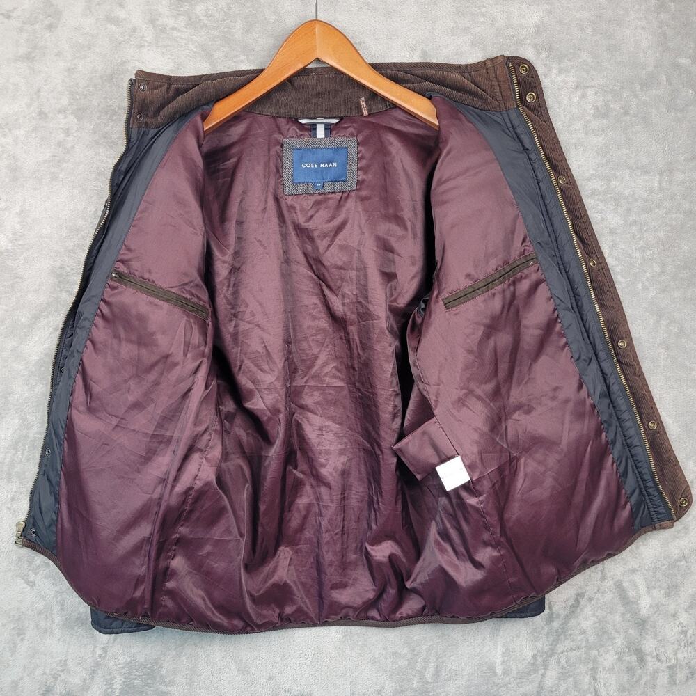 Cole Haan Men’s Small Quilted Field Jacket Herringbone Elbow Patch Heritage - Picture 6 of 10